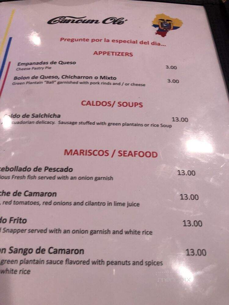 Cancun Ole - Los Angeles, CA menu_pic