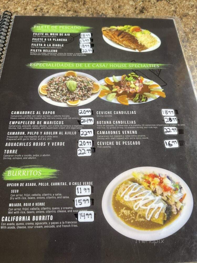 Candelejas Restaurant - Burbank, CA menu_pic