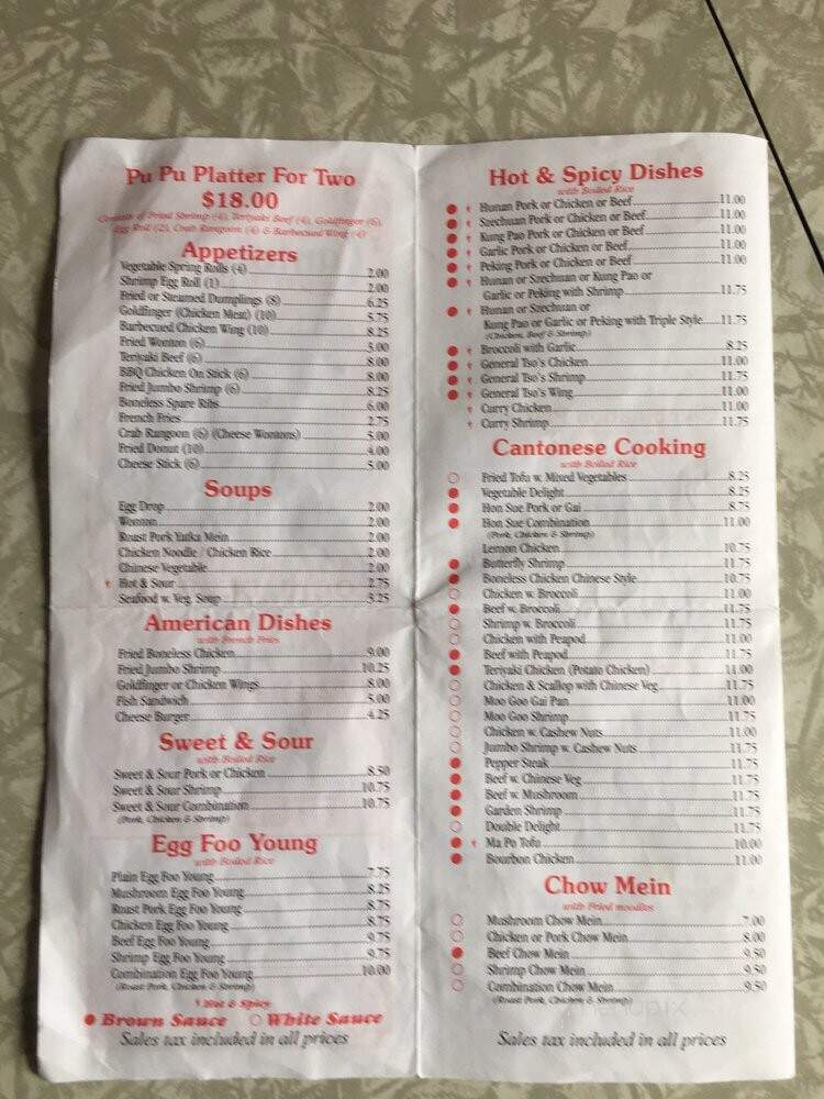 Canton Chinese Restaurant - Uniontown, PA menu_pic