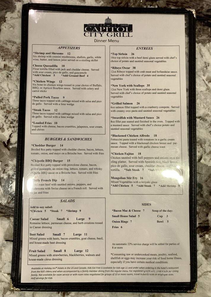 Capital City Grill - Salem, OR menu_pic