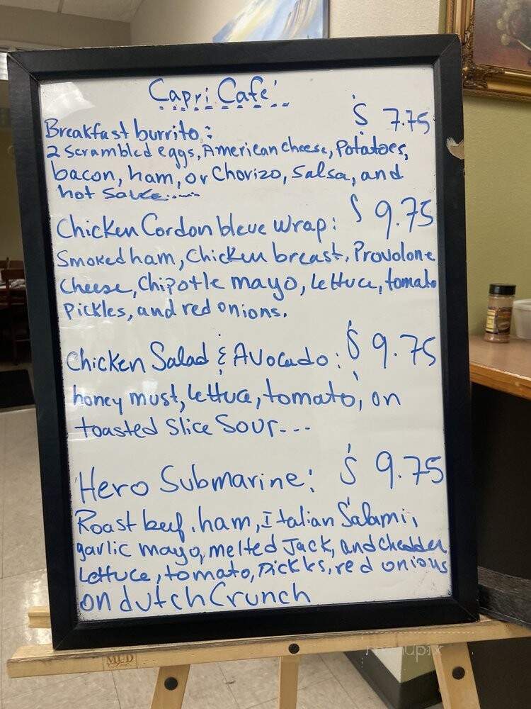 Capri Cafe - Sacramento, CA menu_pic
