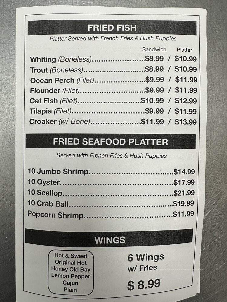 Champion Seafood - Waldorf, MD menu_pic