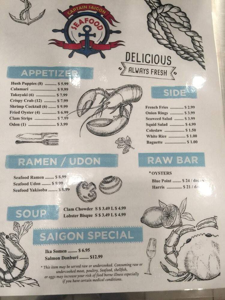 Captain Saigon Seafood - Falls Church, VA menu_pic