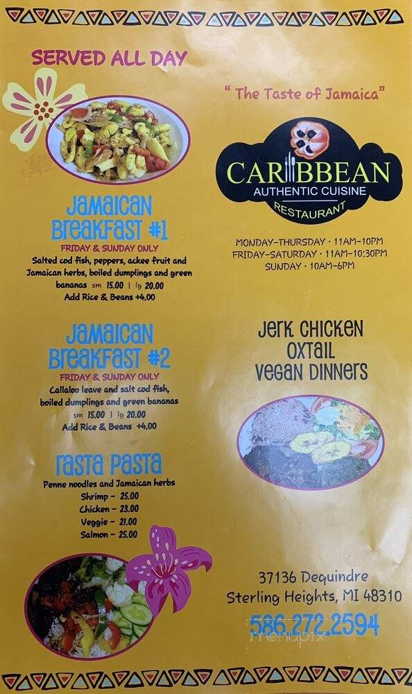 Caribbean Authentic Cuisine - Sterling Heights, MI menu_pic