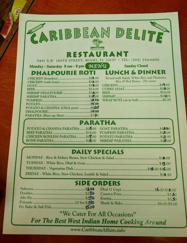 Caribbean Delite Restaurant - Palmetto Bay, FL