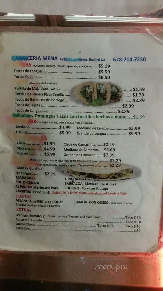 Carniceria Mena - Buford, GA menu_pic