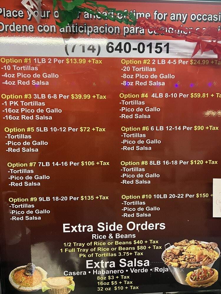 Carnitas Don Alberto - Garden Grove, CA menu_pic