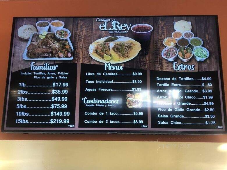 Carnitas El Rey - Santa Paula, CA menu_pic
