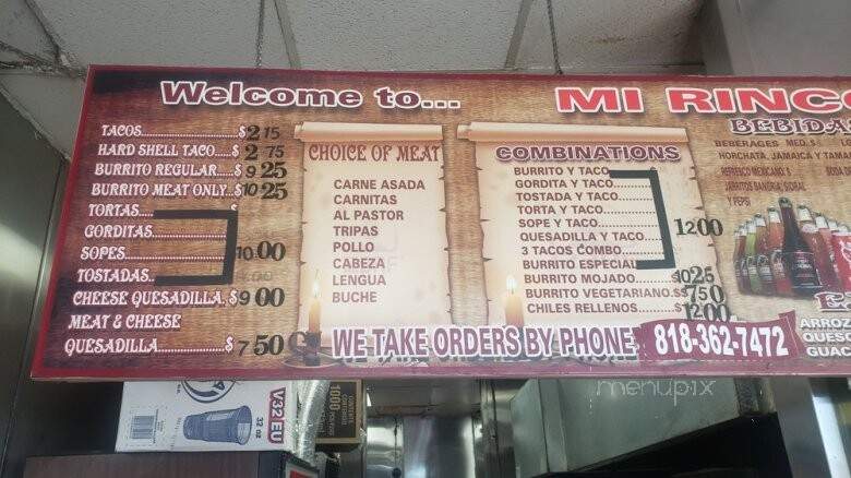 Carnitas Michoacan - Sylmar, CA menu_pic