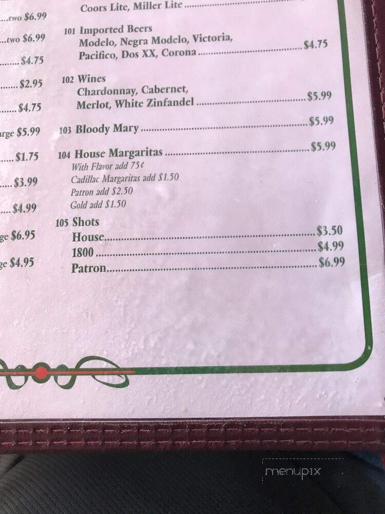 Casa Alvarez - Prescott, AZ menu_pic