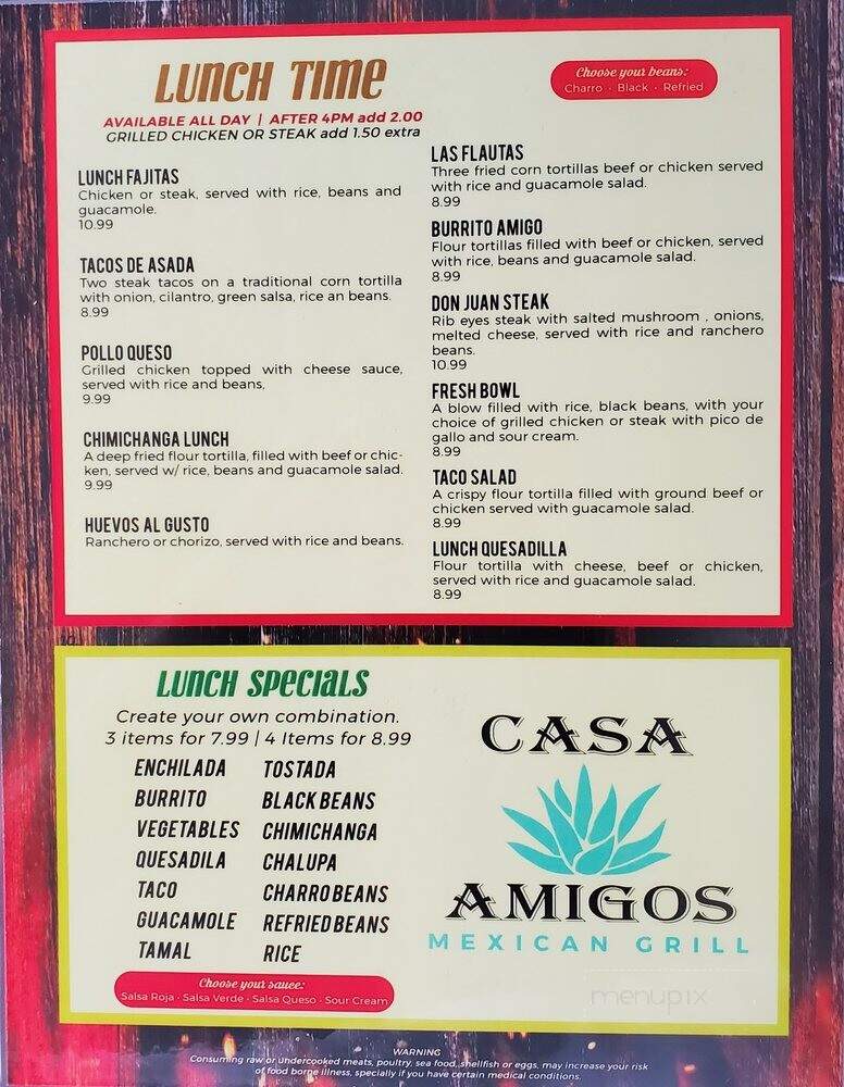 Casa Amigos Mexican Grill - Tulsa, OK menu_pic