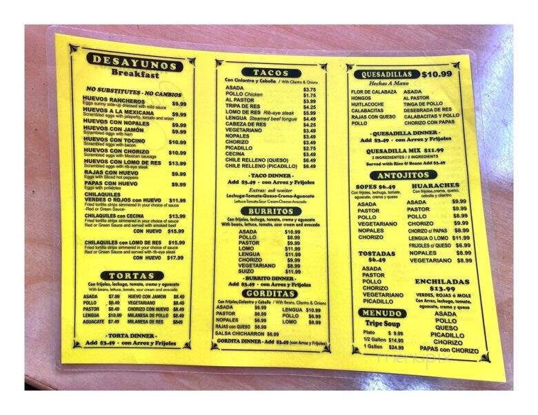 Casa Cafe - Chicago, IL menu_pic