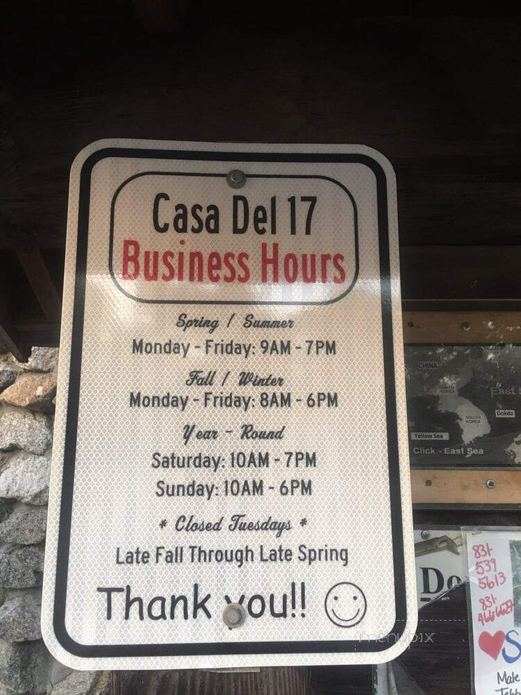 Casa Del 17 - Los Gatos, CA menu_pic