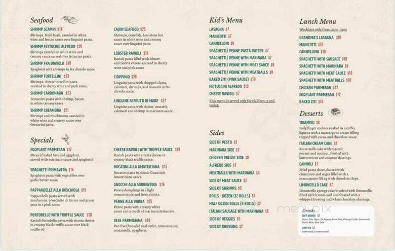 Casa D'Italia Ristorante - Clarksville, TN menu_pic