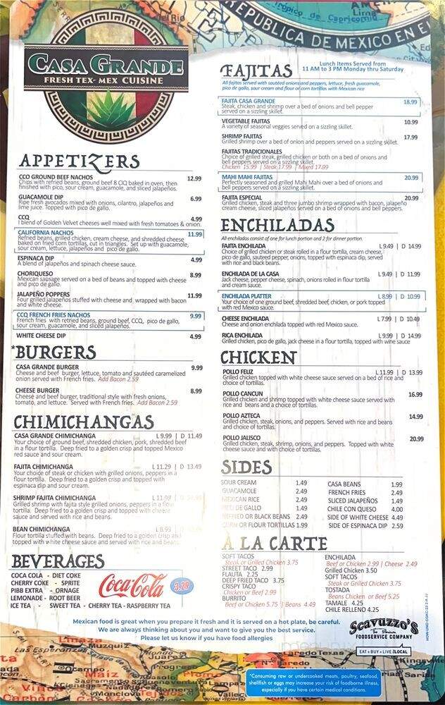 Casa Grande - Overland Park, KS menu_pic