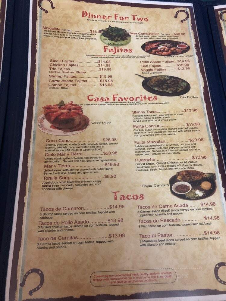 Casa Herradura Mexican Restaurant - Wenatchee, WA menu_pic