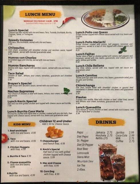 Casa Maria's - Chouteau, OK menu_pic