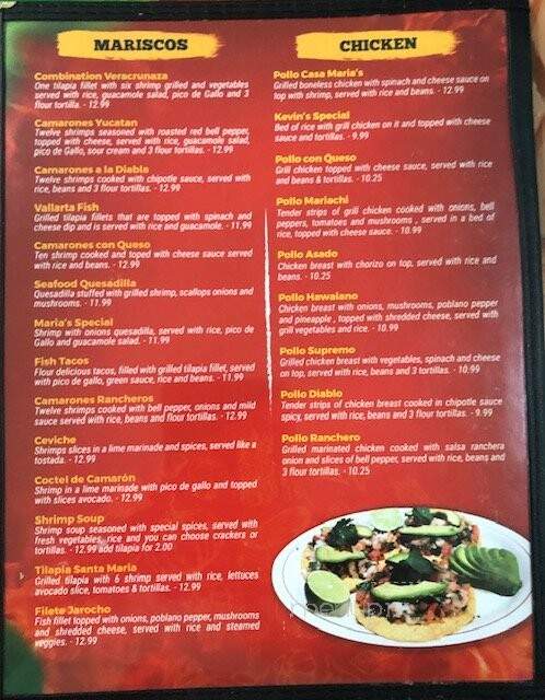 Casa Maria's - Chouteau, OK menu_pic