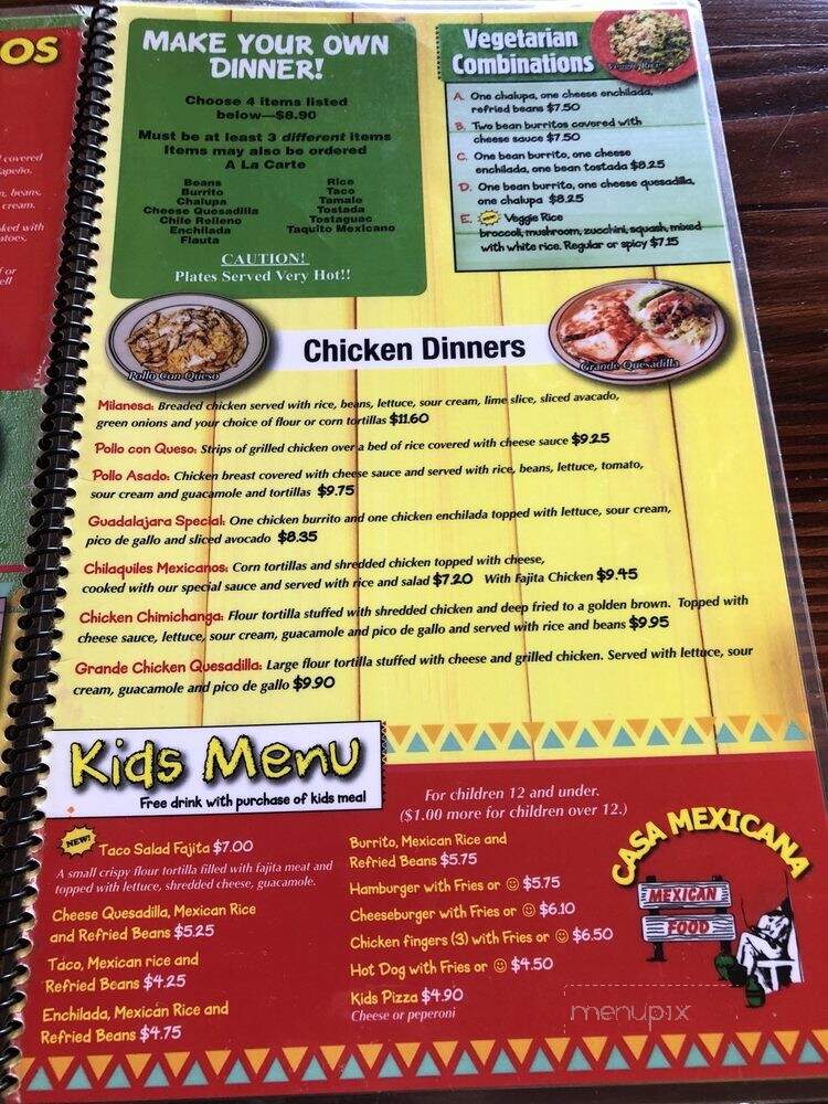 Casa Mexicana - North Little Rock, AR menu_pic