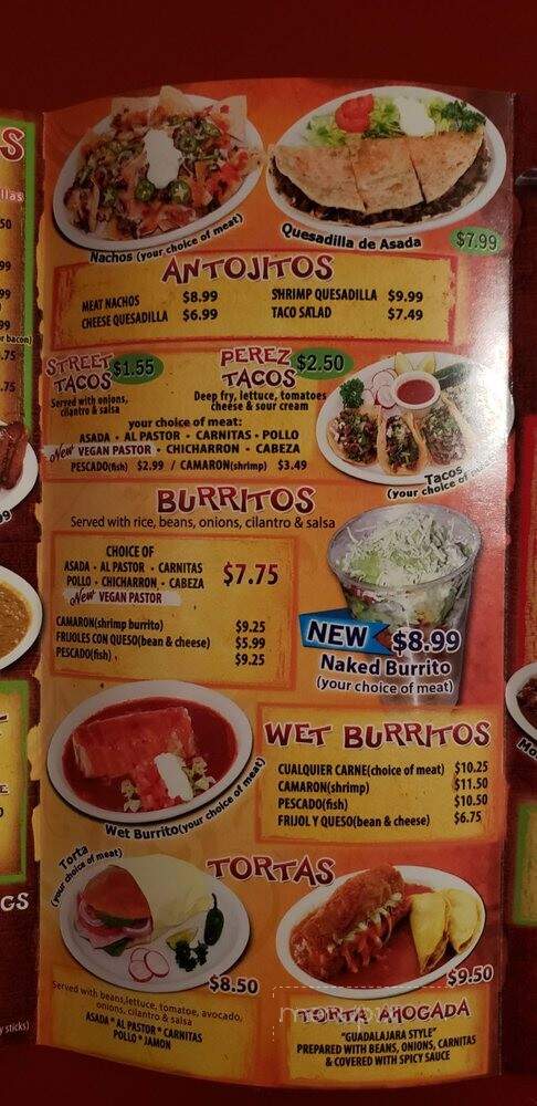 Casa Perez - Long Beach, CA menu_pic