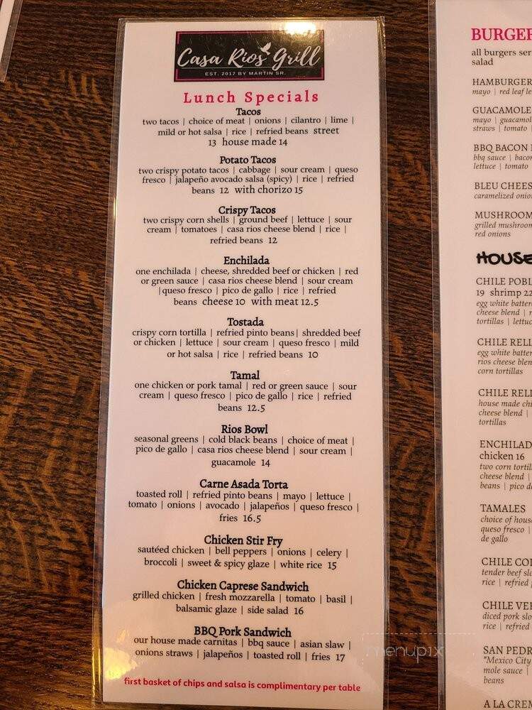 La Fogata Restaurant - Redding, CA menu_pic