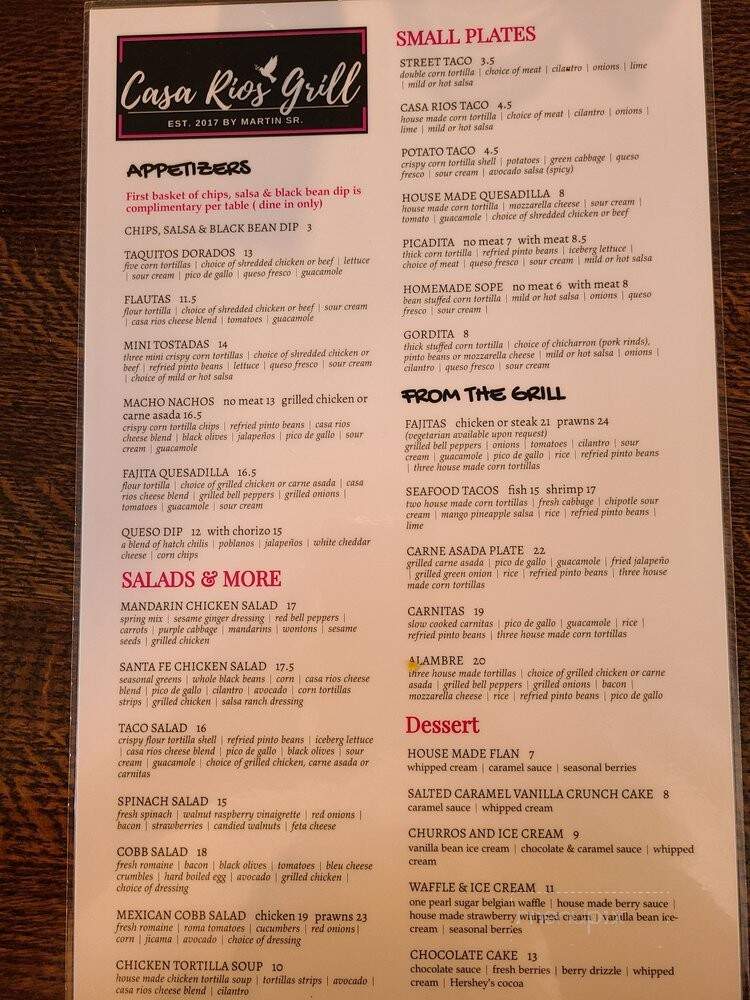 La Fogata Restaurant - Redding, CA menu_pic