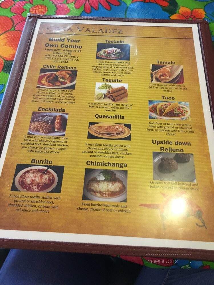 Casa Valadez - Loganton, PA menu_pic