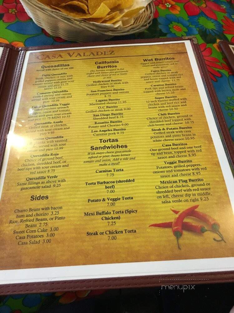 Casa Valadez - Loganton, PA menu_pic