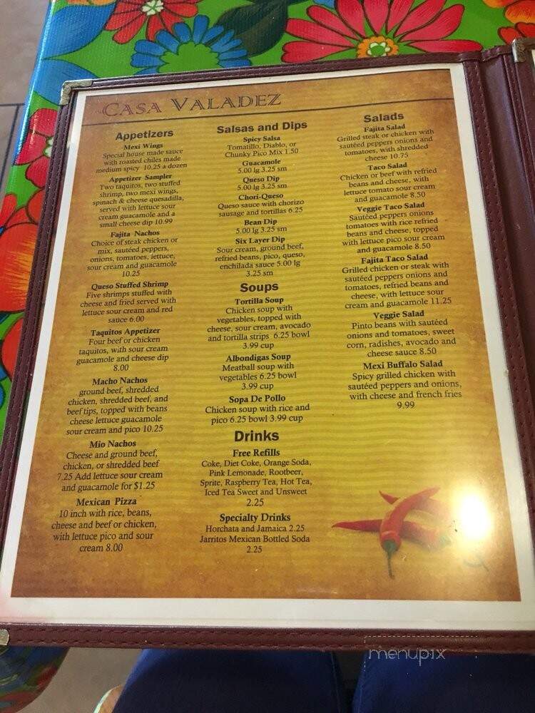 Casa Valadez - Loganton, PA menu_pic