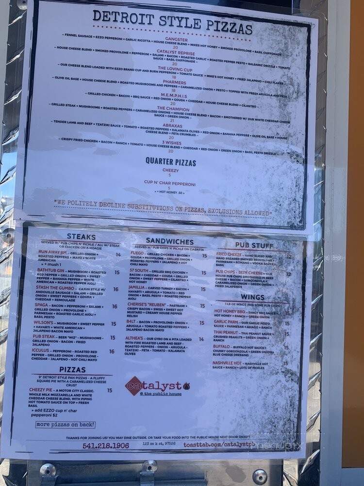 Catalyst At the Public House - Grants Pass, OR menu_pic