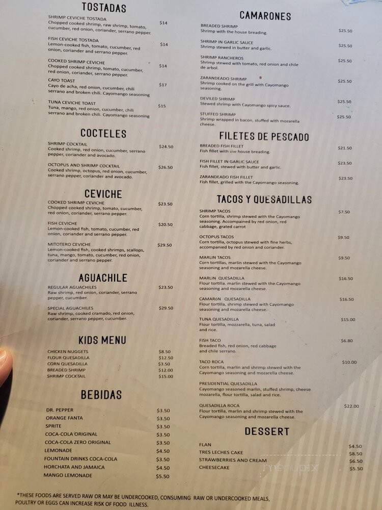 Cayomango Steak, Seafood & Drinks - Mesa, AZ menu_pic