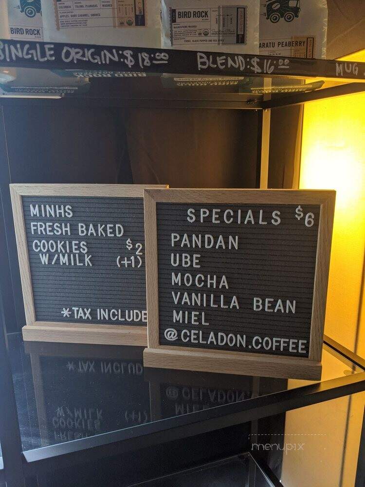 Celadon Coffee - Houston, TX menu_pic