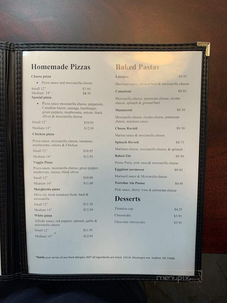 Cely's Pizzaria - Sulphur, OK menu_pic