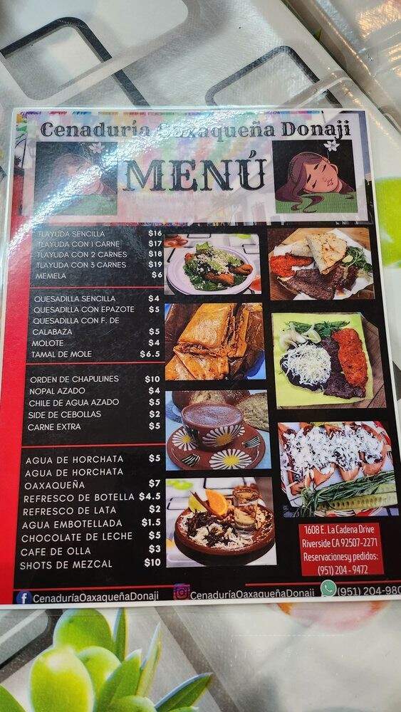Cenaduria Oaxaquena Donaji - Riverside, CA menu_pic