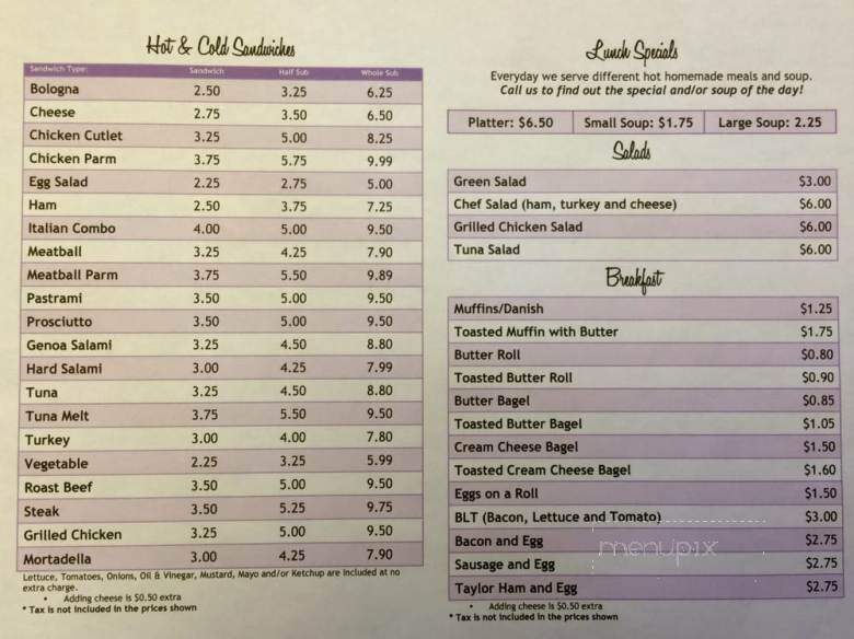 Central Perk Deli - Elizabeth, NJ menu_pic