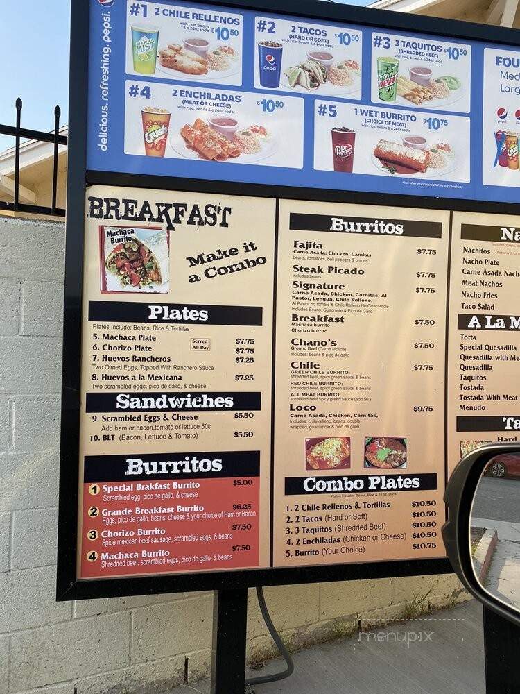 Chano's Restaurant - Los Angeles, CA menu_pic