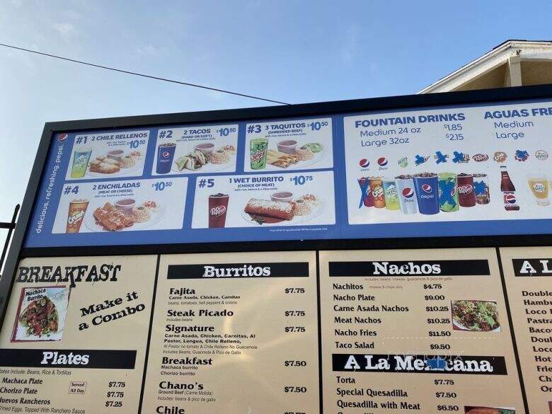 Chano's Restaurant - Los Angeles, CA menu_pic