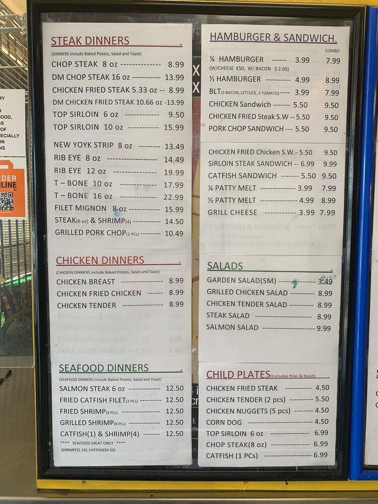 Charco-Broiler Steak House - Dallas, TX menu_pic