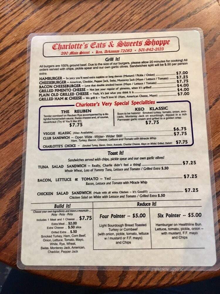 Charolotte's - Keo, AR menu_pic