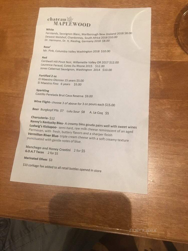 Chateau Maplewood - Maplewood, MO menu_pic
