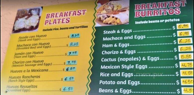 Chema's Place - Long Beach, CA menu_pic