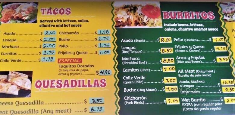 Chema's Place - Long Beach, CA menu_pic