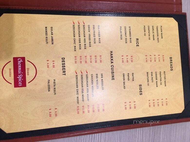 Chennai Spices - Calgary, AB menu_pic