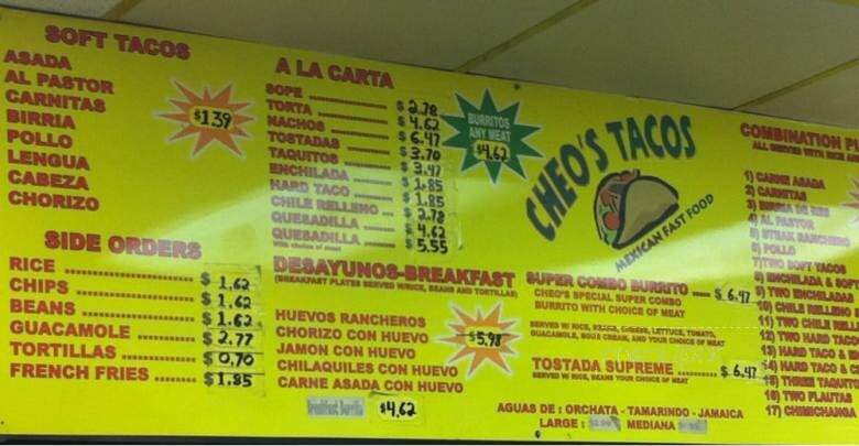 Sheos Tacos - Baldwin Park, CA menu_pic