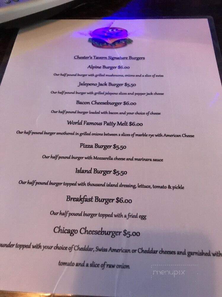 Chester's Tavern & Pizza - Summit, IL menu_pic