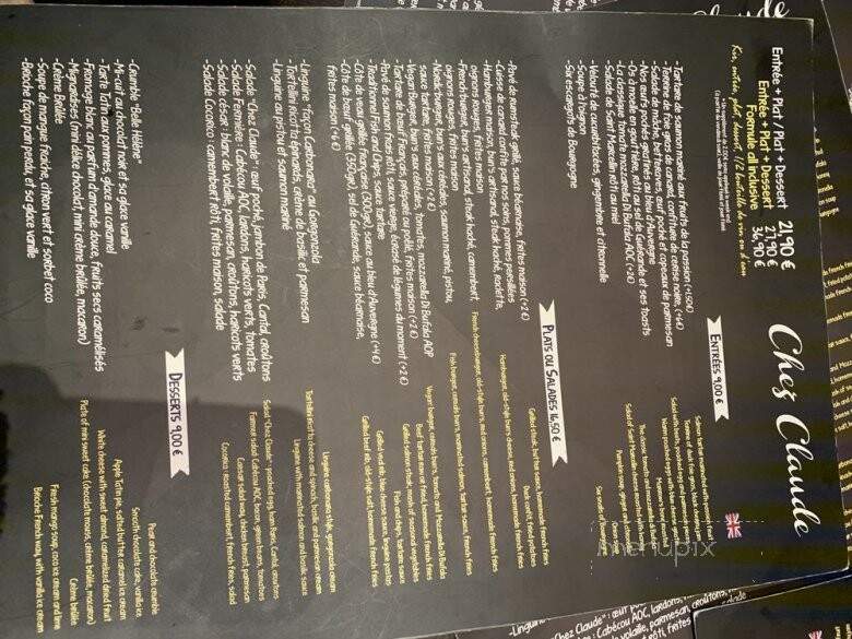 Chez Claude Bistro - Sturgeon Falls, ON menu_pic