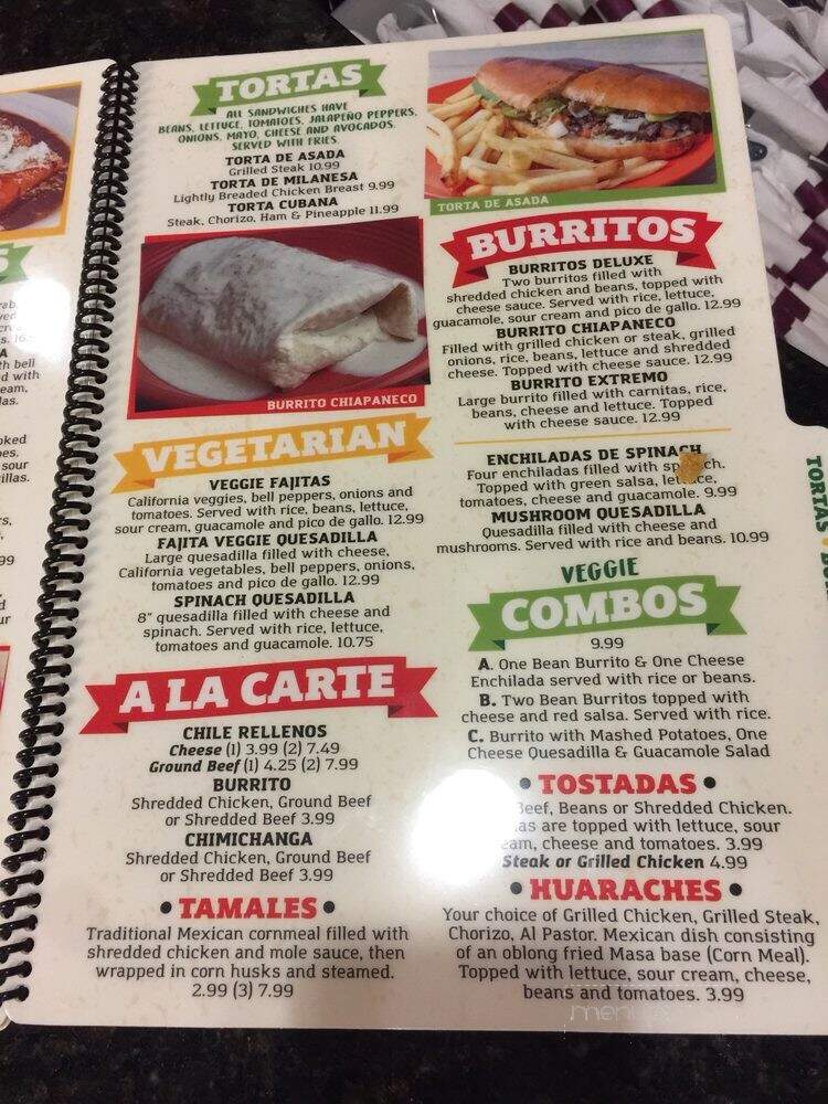 Chiapas Mexican Grill - Moraine, OH menu_pic
