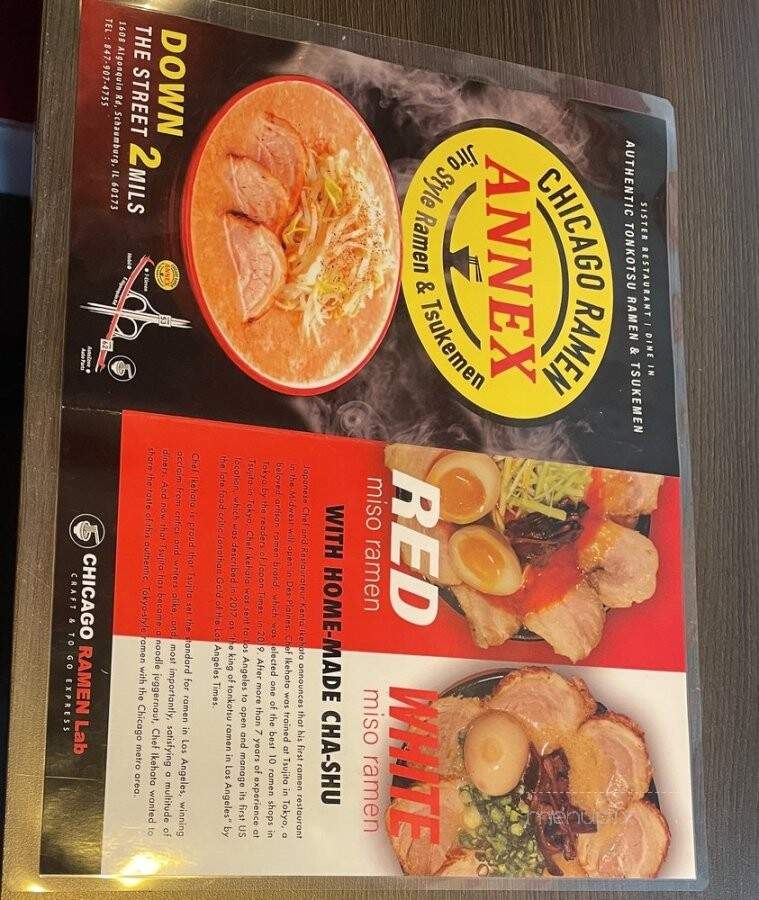 Chicago Ramen Lab - Rolling Meadows, IL menu_pic