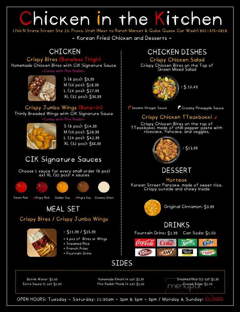 Chicken In the Kitchen - Provo, UT menu_pic