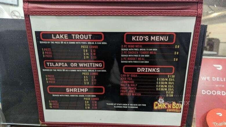 Chik'n Box Carryout - Pikesville, MD menu_pic